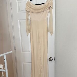 Cream Off-Shoulder Dress